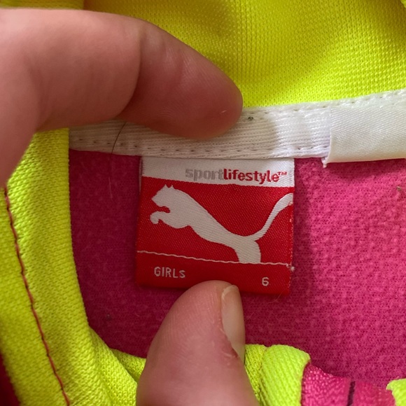 Pink puma zip up sweater size 6 - Picture 7 of 7